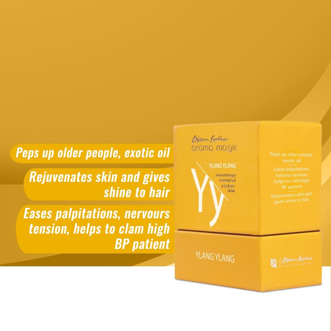 Aroma Magic Ylang Ylang Essential Oil – Pure Cananga Odorata for Energy, Skin & Hair Rejuvenation & Relaxation – 10ml thumbnail