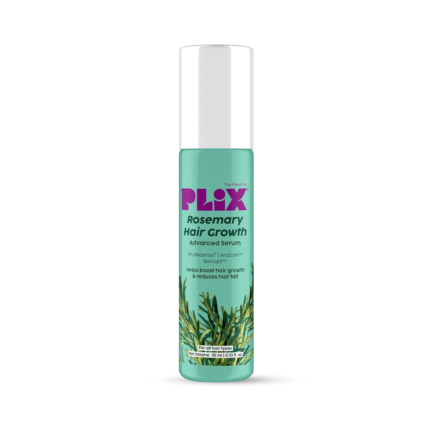 The Plant Fix Plix Rosemary Hair Growth Advanced Serum Roll-On | With 3% Redensyl®, 4% AnaGain™ & 3% Baicapil™| Mess-free | Prevents Hair Fall & Stimulates Hair Follicles | 10ml thumbnail