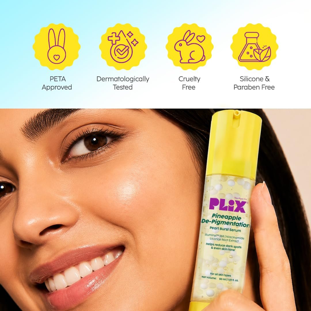 PLIX The Plant Fix Pineapple Pearl Burst Serum | Brightening & Hydrating Face Serum for Dark Spots, Pigmentation & Uneven Skin Tone | Lightweight Daily Skincare Serum thumbnail
