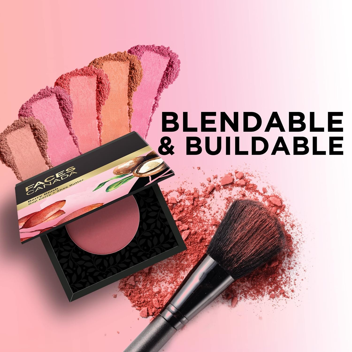 FACES CANADA Berry Blush - Love Vibes Only 03, 4g | Lightweight Long Lasting Ultra-Matte HD Finish | Absorbs Oil | Shea Butter | Vitamin A & C thumbnail