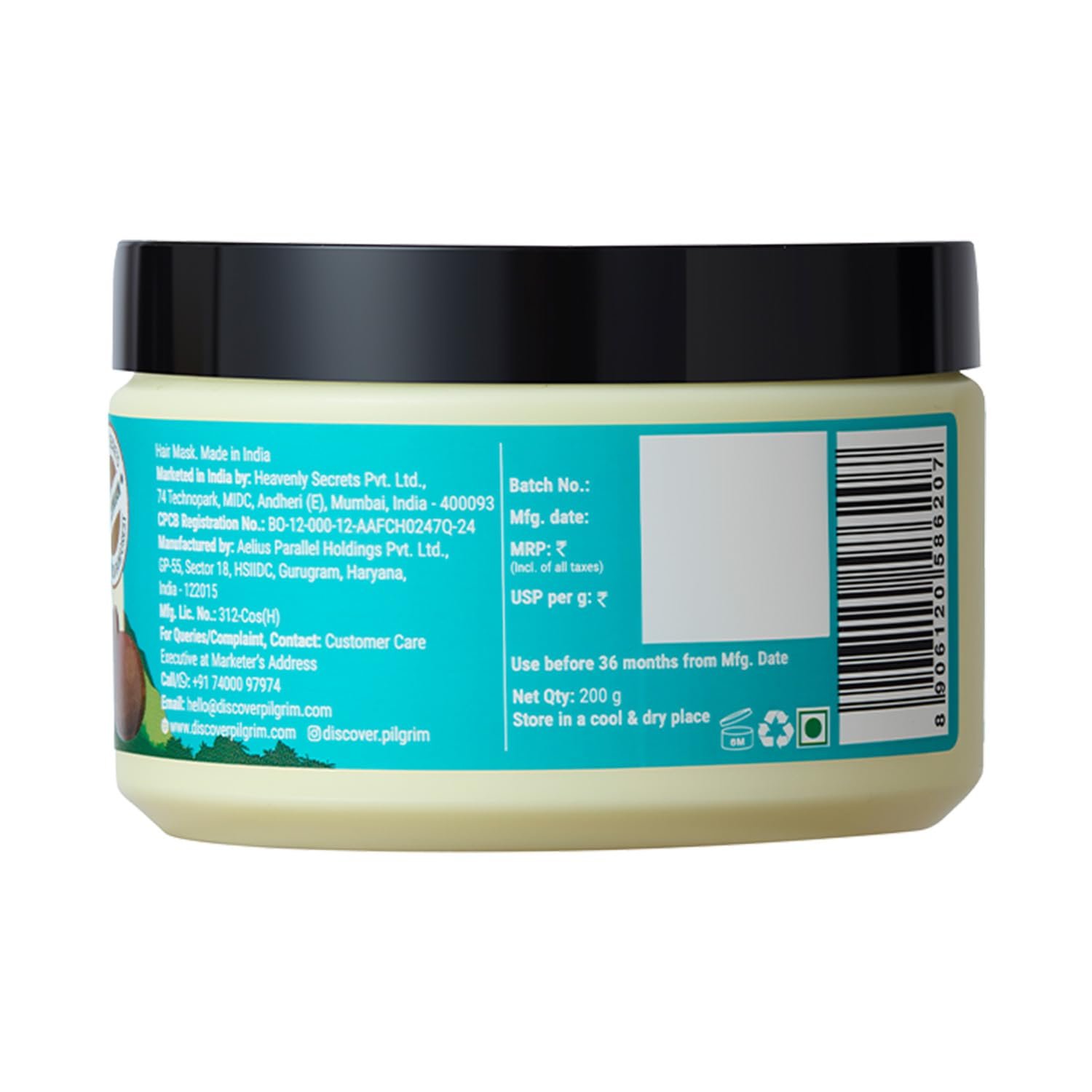 Pilgrim Patua & Keratin Smoothening Hair Mask for Dry & Frizzy Hair - 200ml Upto 72H Frizz Control, Intense Nourishment, Smooth Frizz Free Hair, Softens Damaged Hair, Silky & Shiny Hair thumbnail