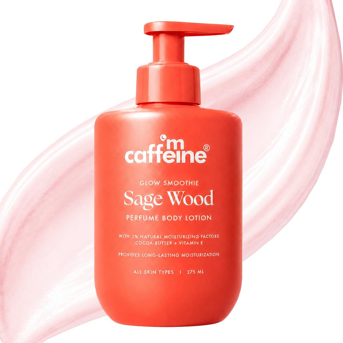 mCaffeine 3% NMF Serum Moisturizing Perfume Body Lotion | Sage Wood | 72Hr Long Lasting Moisturization for Dry Skin| Citrus-Musky Fragrance - 275ml