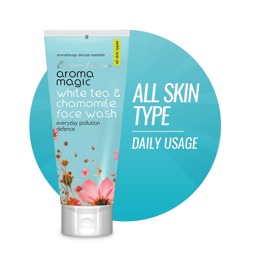Aroma Magic Pollution Defence Face Wash with White Tea & Chamomile – Deep Pore Cleanser with Soya Milk & Exfoliating Micro Beads for All Skin Types, 100ml thumbnail