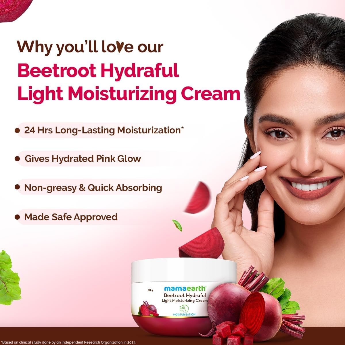 Mamaearth Beetroot Hydraful Light Moisturizing Cream 50g thumbnail