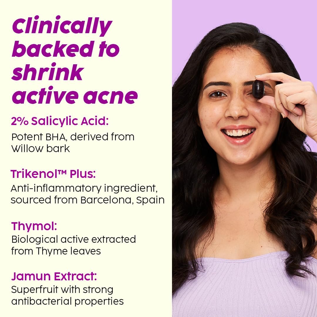 The Plant Fix Plix Jamun Acne Spot Corrector Gel For Reducing Active Acne | Day & Night Gel | Controls Oil & Soothes Inflammation | For Men & Women | 15g thumbnail