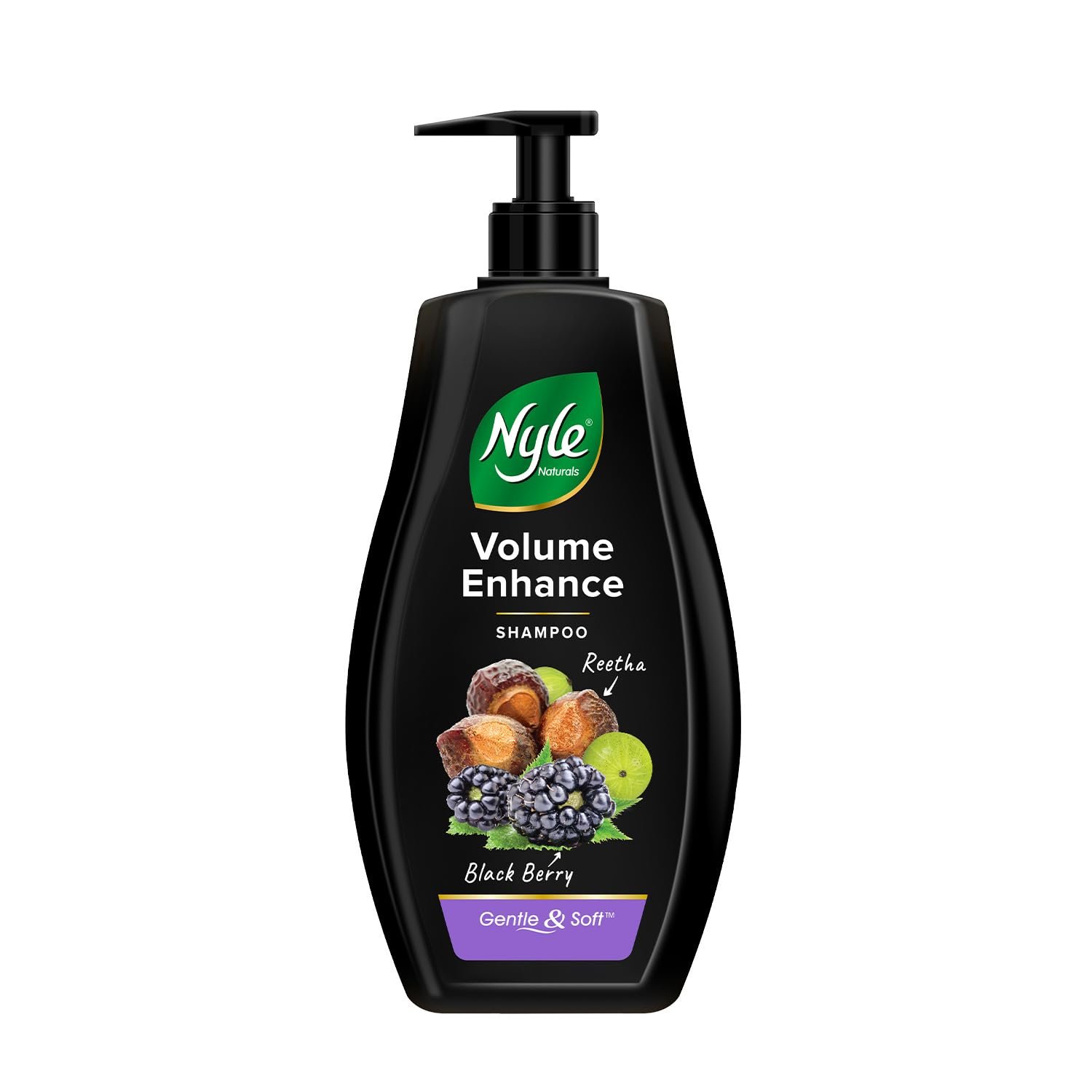 Nyle Naturals Volume Enhance Shampoo with Blackberry & Amla | Volumizing Hair Cleanser for Fuller-Looking, Soft & Manageable Hair | 800ml