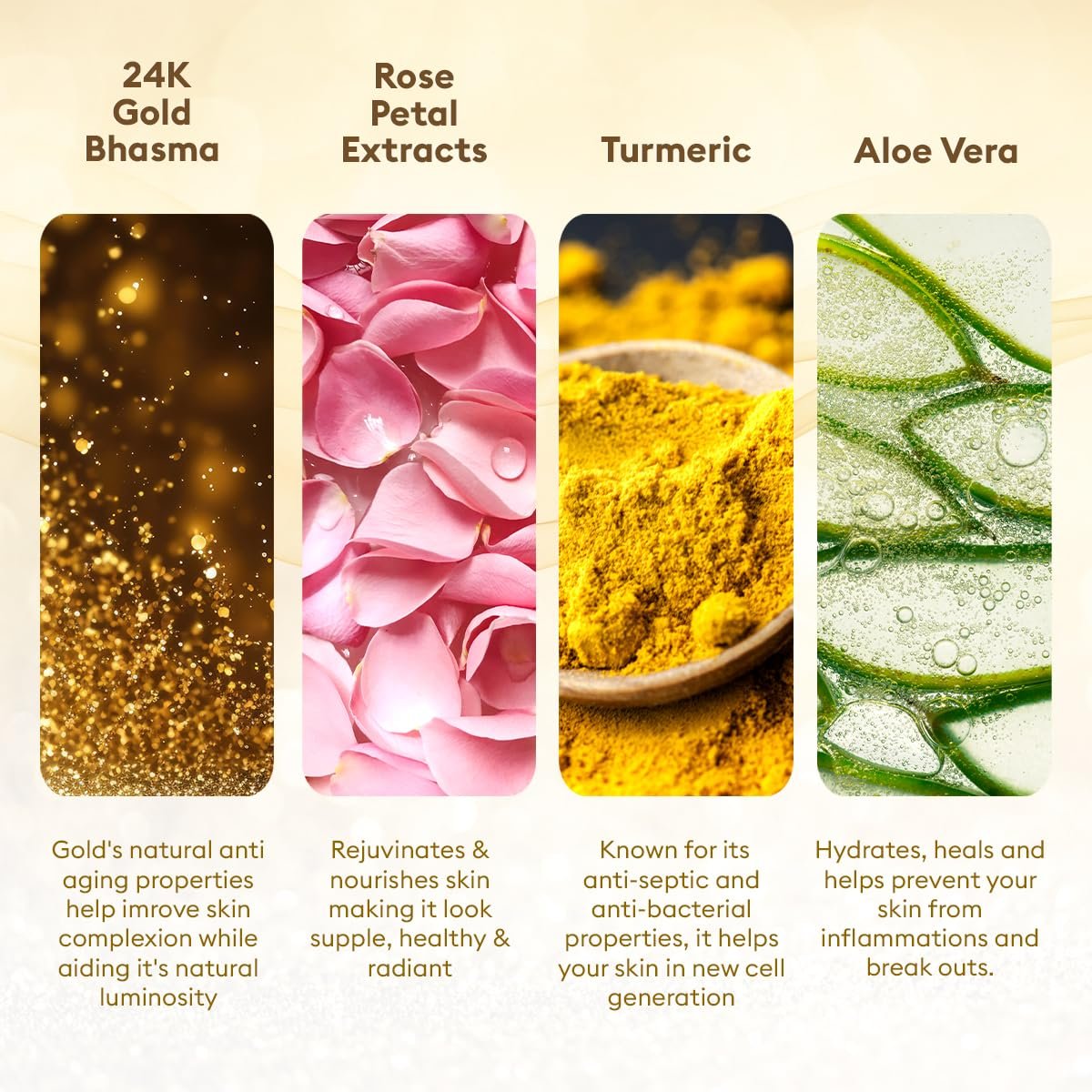 VLCC Gold Facial Kit with FREE Rose Water Toner - 300g + 100ml | 24K Colloidal Gold And Aloe Vera At Home Facial Kit thumbnail