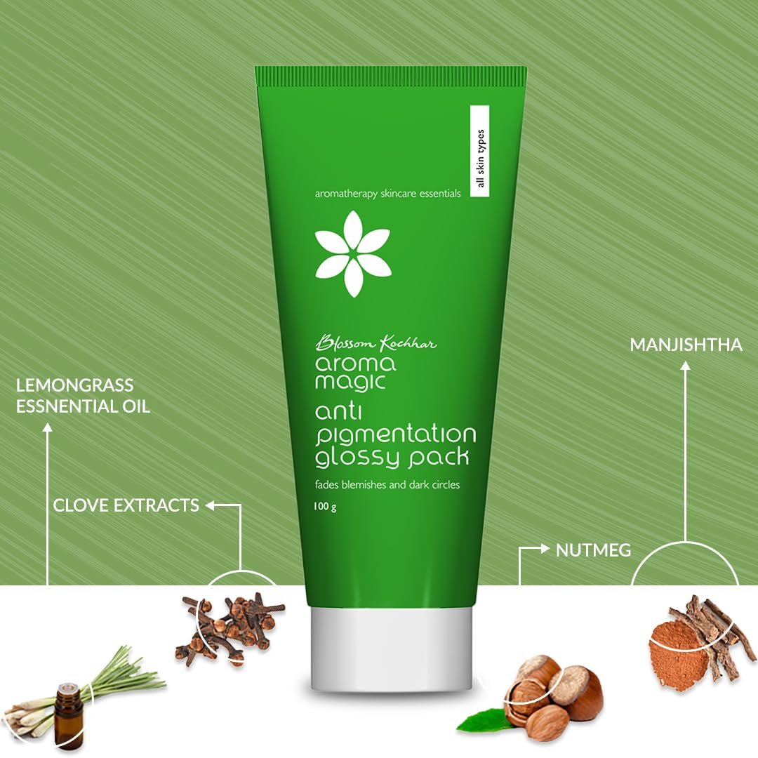 Aroma Magic Anti Pigmentation Glossy Face Pack| 5 powerful natural extracts |Fade Pigmentation,Blemishes & Dark circles |Radiant & Natural Glow |for Men & Women |All Skin Types|100gm thumbnail