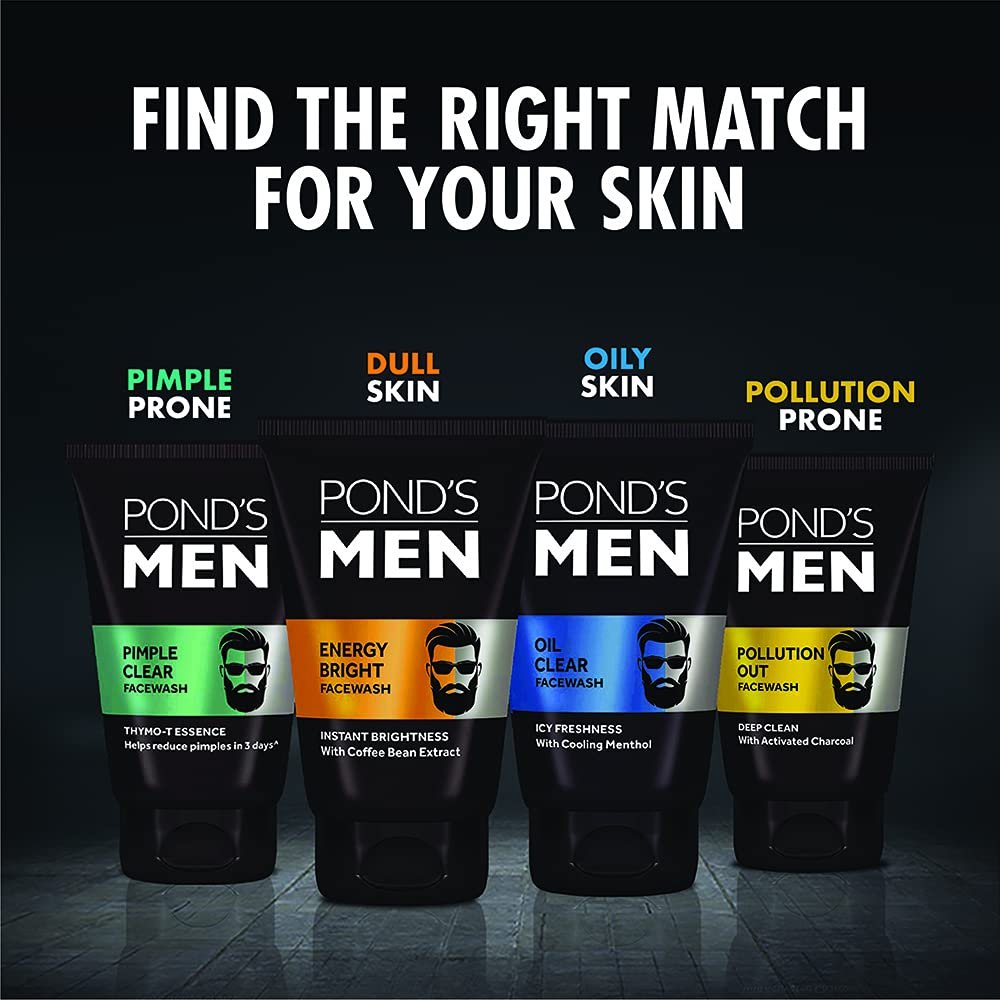 Pond's Men Pollution Out Activated Charcoal Deep Clean Facewash|| 100 g thumbnail