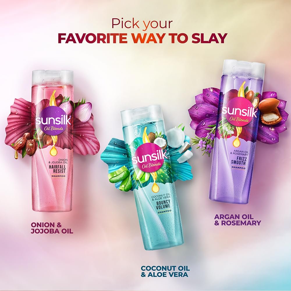Sunsilk Hairfall Shampoo with Onion & Jojoba Oil|| that works best to nourish your long hair|| and makes it grow stronger from the first wash|| 370ml thumbnail