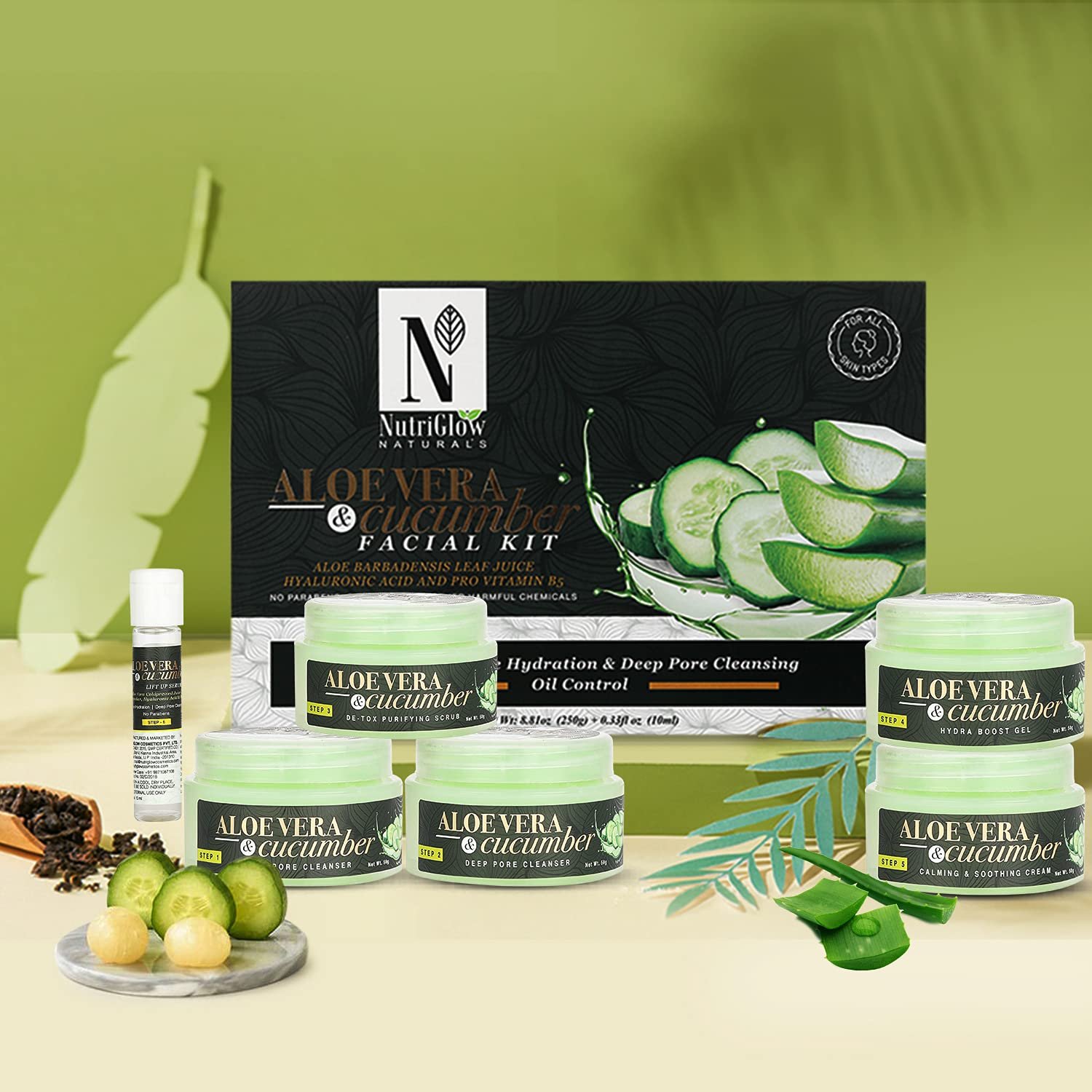 NUTRIGLOW NATURAL'S ALOE VERA CUCUMBER FACIAL KIT thumbnail