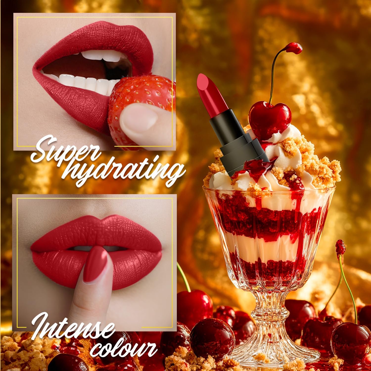 FACES CANADA Comfy Matte Wow Bullet Lipstick - Crimson Crème (Red) 4.2g | Smooth Matte Finish | Highly Pigmented | Long Lasting | Super Hydrating | Glides Effortlessly thumbnail