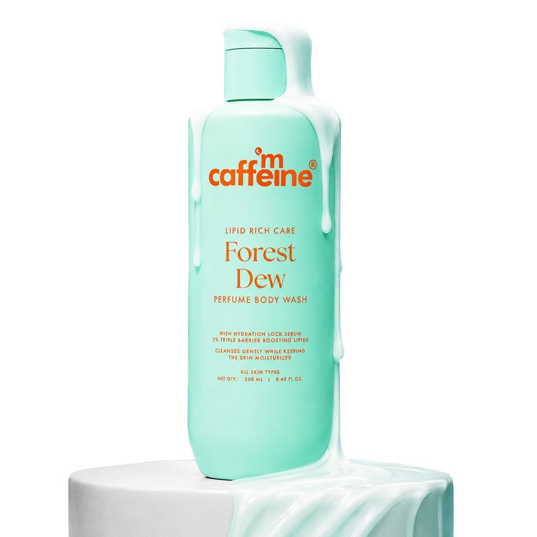 mCaffeine Deep Nourishing Milky Body Wash | Glycerin & Betaine for Soft & Smooth Skin | Forest Dew Fresh-Green Fragrance | For All Skin Types |