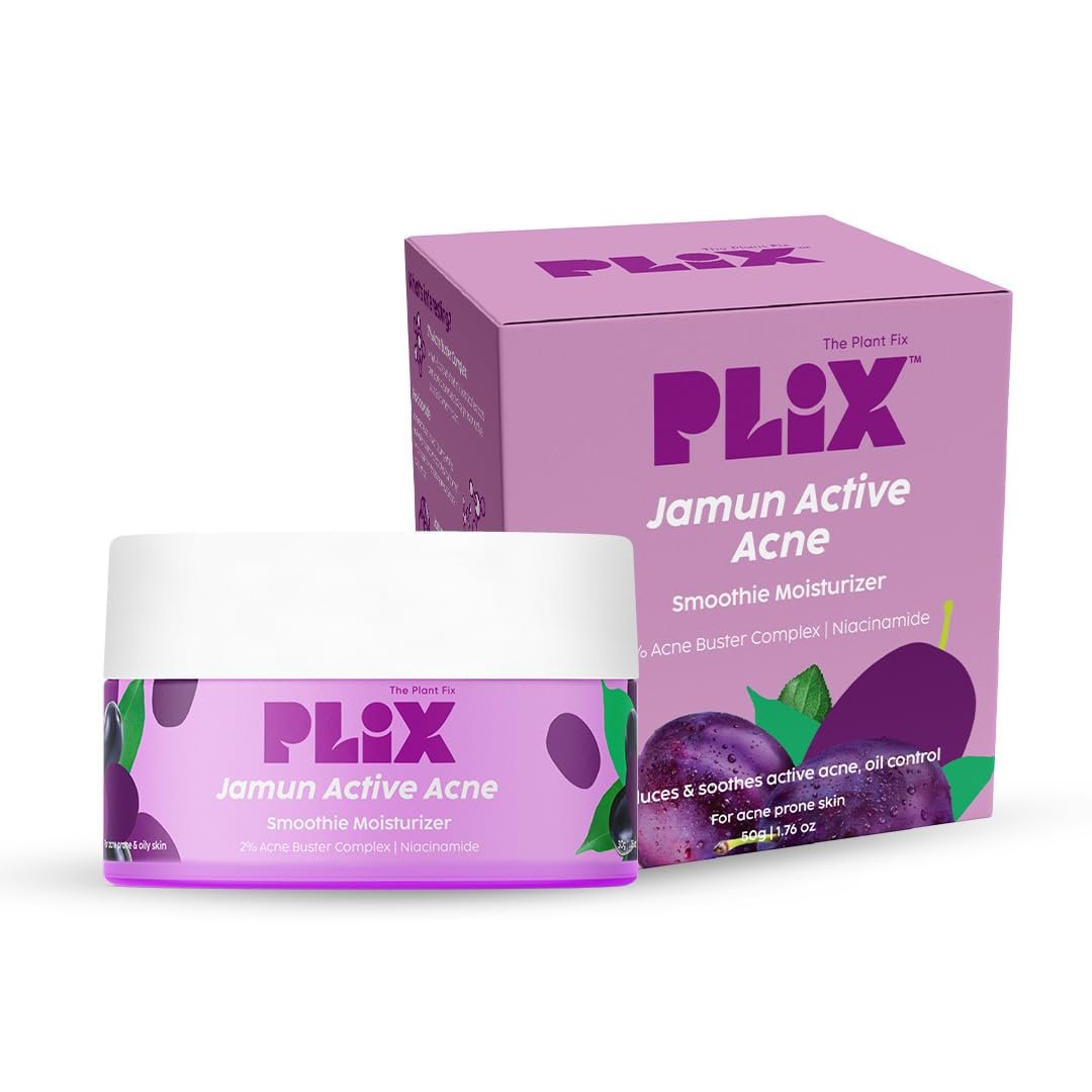 Plix 2% Niacinamide Jamun Moisturizer | With 2% Acne Buster, Witch Hazel & Jamun Extract | Helps Reduce Pimples & Control Excess Oil | Lightweight Moisturizer for Oily & Acne-Prone Skin | 50 thumbnail