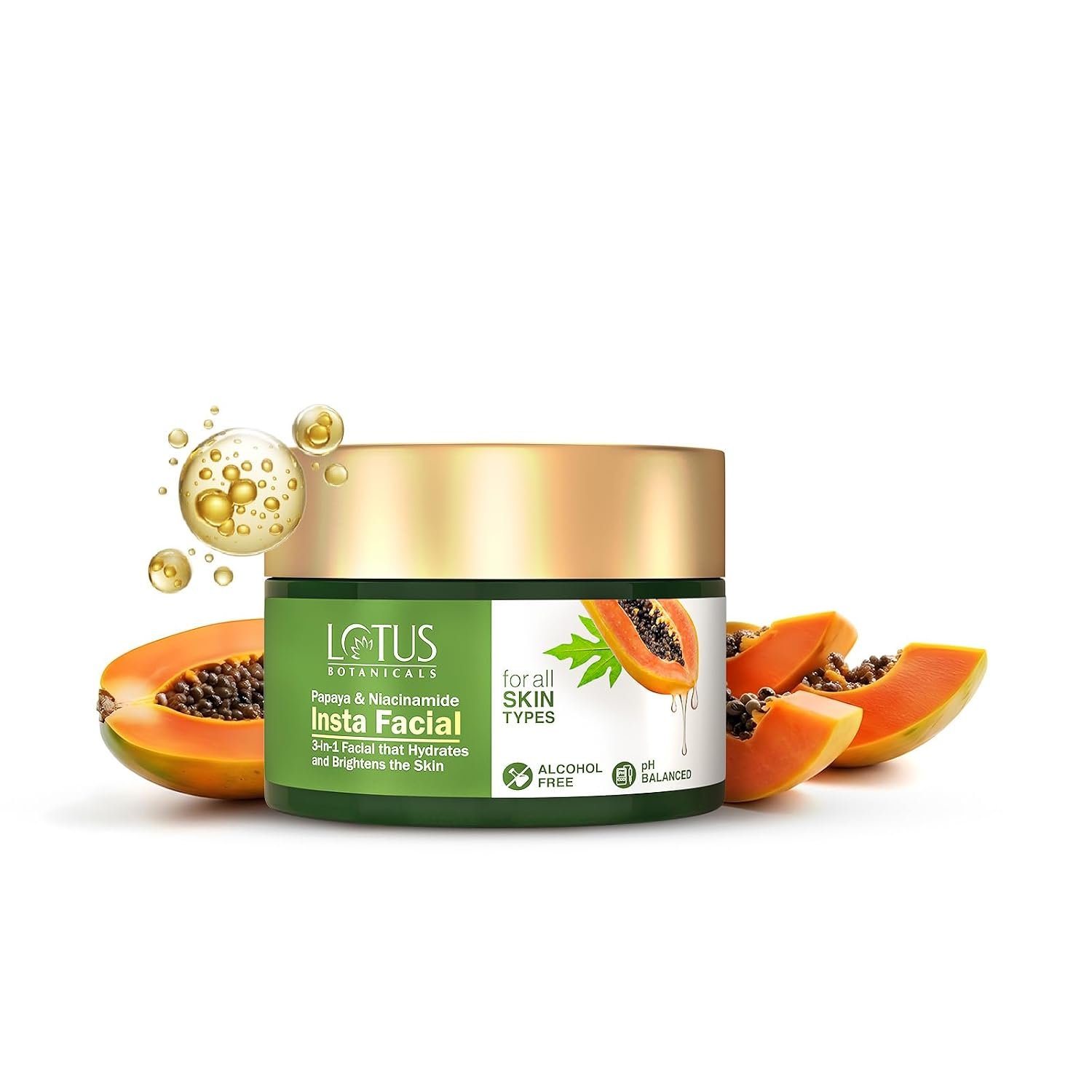 Lotus Botanicals Papaya & Niacinamide Insta Facial | 3-in-1 Facial | 50g thumbnail