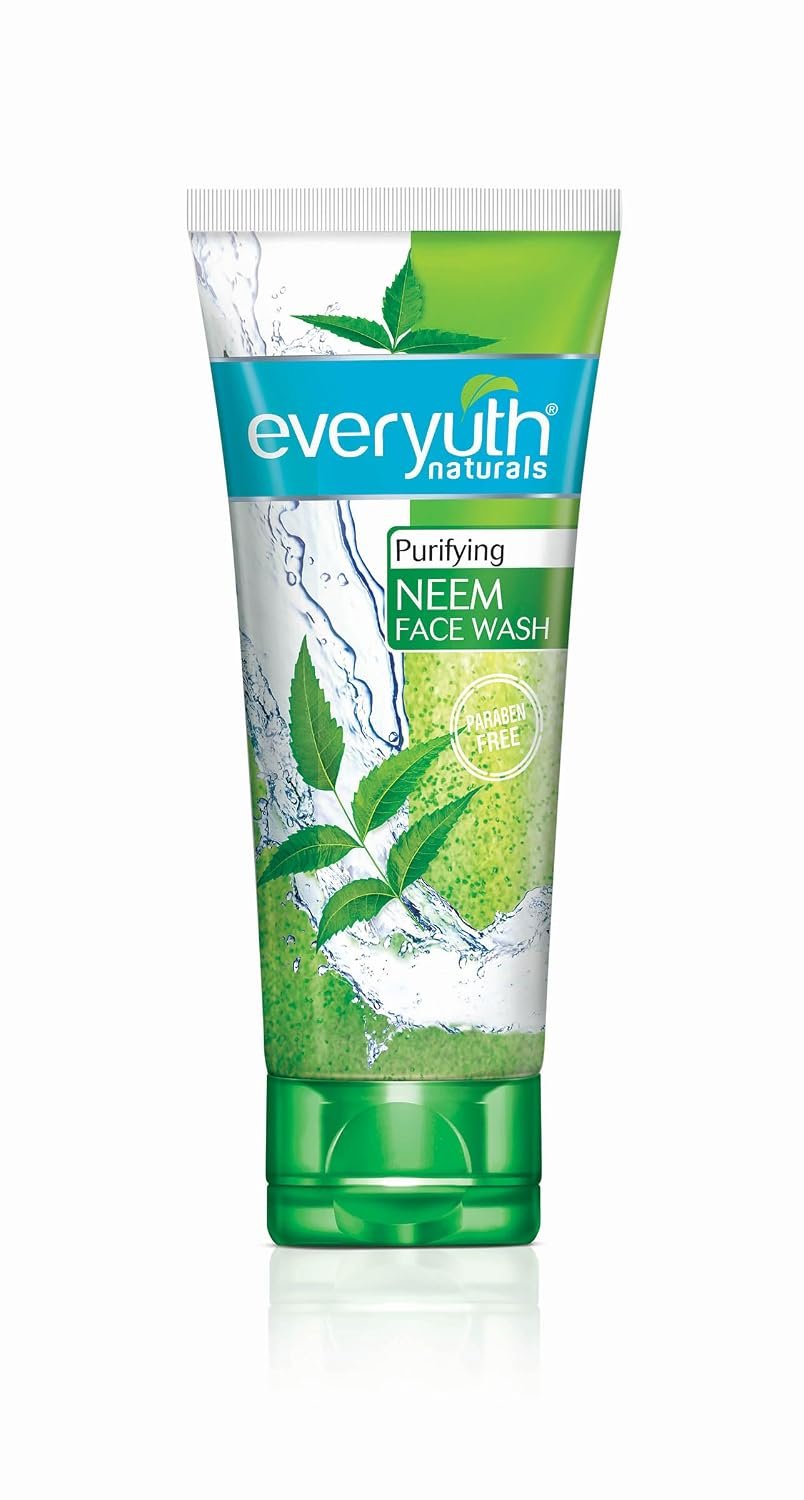 Everyuth Naturals Purifying Neem Face Wash|Antibacterial Neem & Tea Tree Oil|Hydrated, Clear & Healthy Skin|Paraben free| 150 g