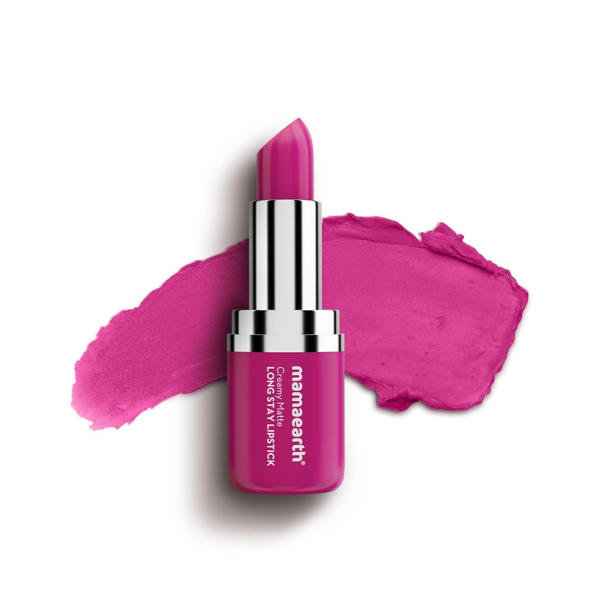 Mamaearth Creamy Matte Long Stay Lipstick with Murumuru Butter and Vitamin E for 8-Hour Long Stay 4.2g - Pink Camellia