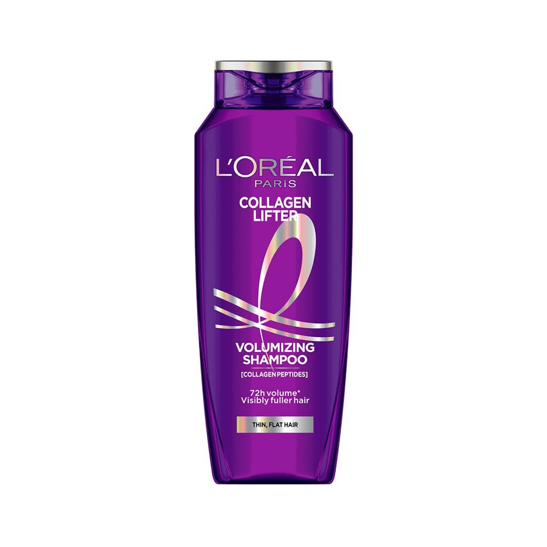 L'Oréal Paris Collagen Lifter Volumizing Shampoo with Collagen Peptides for thin, flat hair, gives instant volume lift & thicker, fuller hair, 340ml
