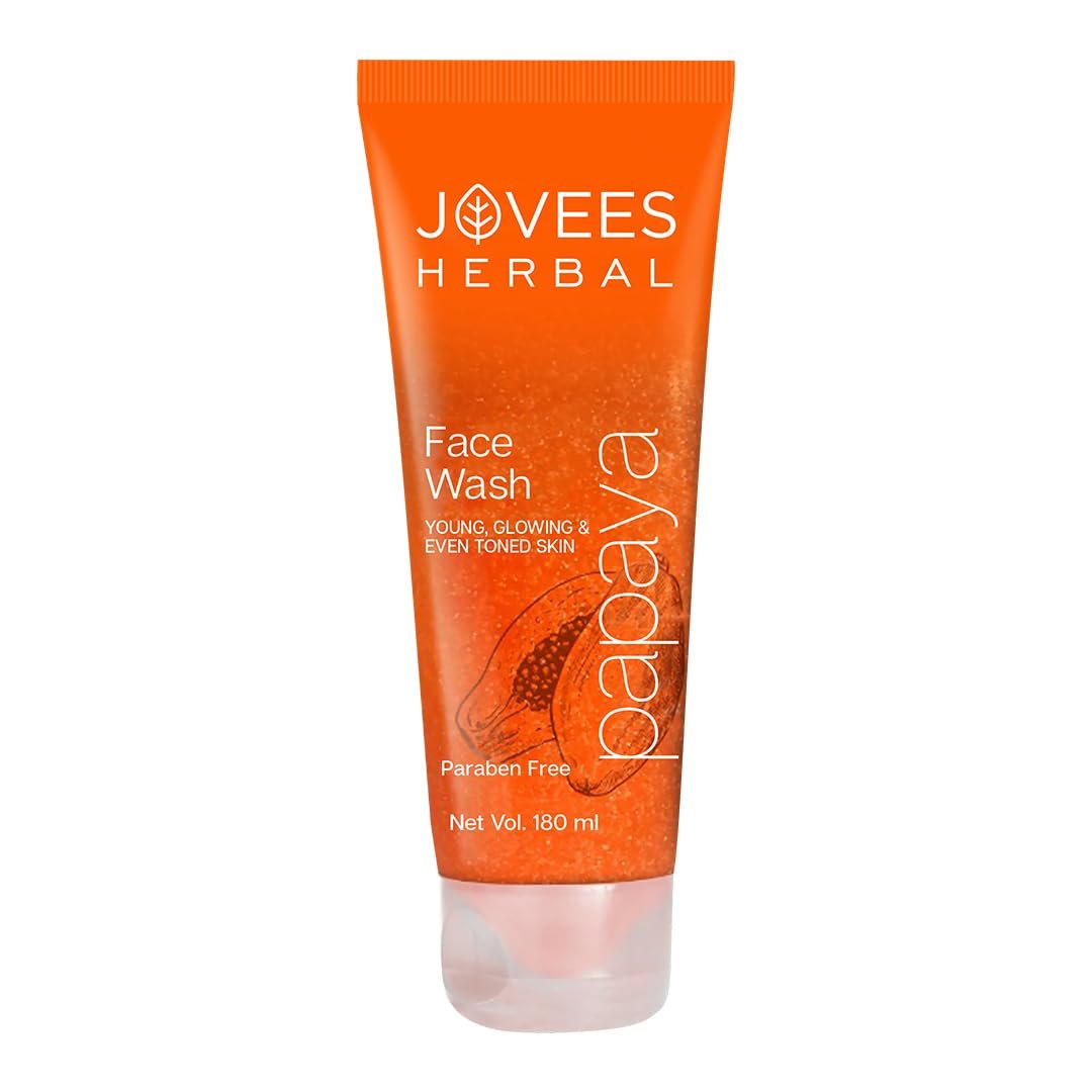 Jovees Herbal Papaya Face Wash For Glowing and Clear Skin with Papaya & Bilberry Ext | Gentle Cleanser For Brightens Skin, Removes Pigmentation & Dark Spots | For All Skin Types - 180ml thumbnail