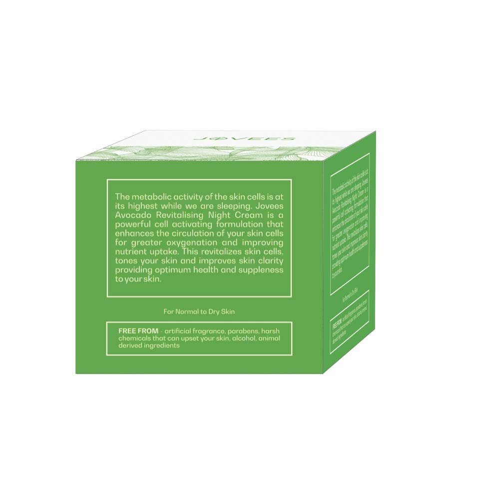 Jovees Herbal Avocado Revitalizing Night Cream for Younger and Glowing Skin with Avocado Helps Brightening Skin, Age Spots, Fine Lines and Wrinkles | Non-Greasy & Lightweight | 50g thumbnail