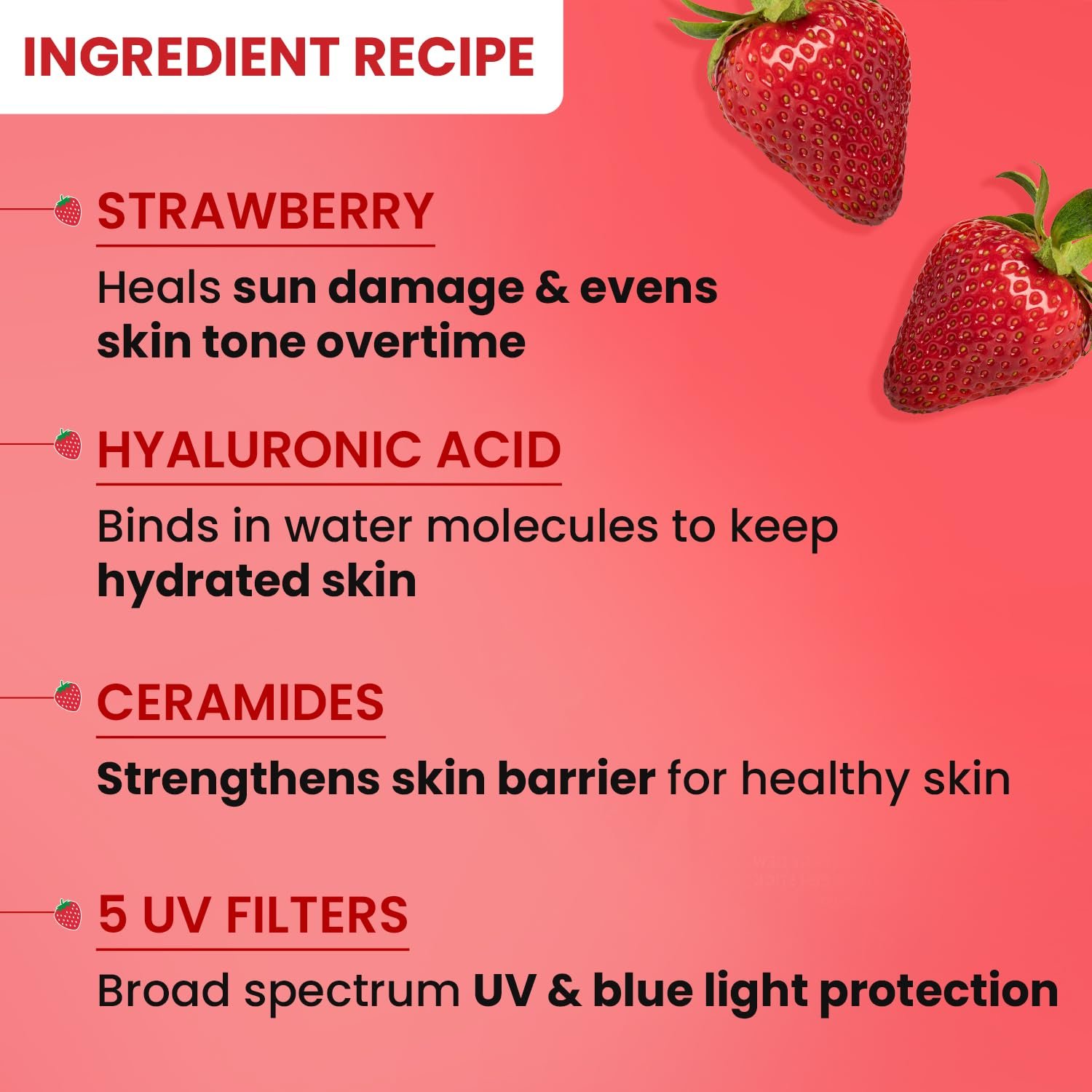 Dot & Key Strawberry Dew SPF 50 Sunscreen Air Light | SPF 50 PA+++ In-Vivo Tested | Broad Spectrum | UVA / UVB Rays Protection | With Hyaluronic & Ceramide for Hydration & Skin Barrier | 20g thumbnail