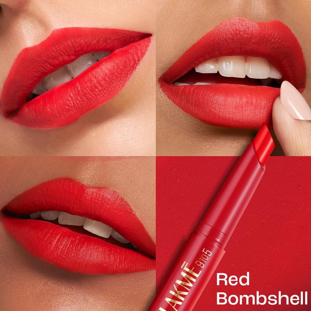 Lakme 9 to 5 Forever Matte Lip Crayon, Red Bombshell, 1.1g, for Smooth and Supple Lips, with Vitamin C, Matte Finish, 8 Hr Hydration, Long Lasting all day comfort, Retractable Crayon thumbnail