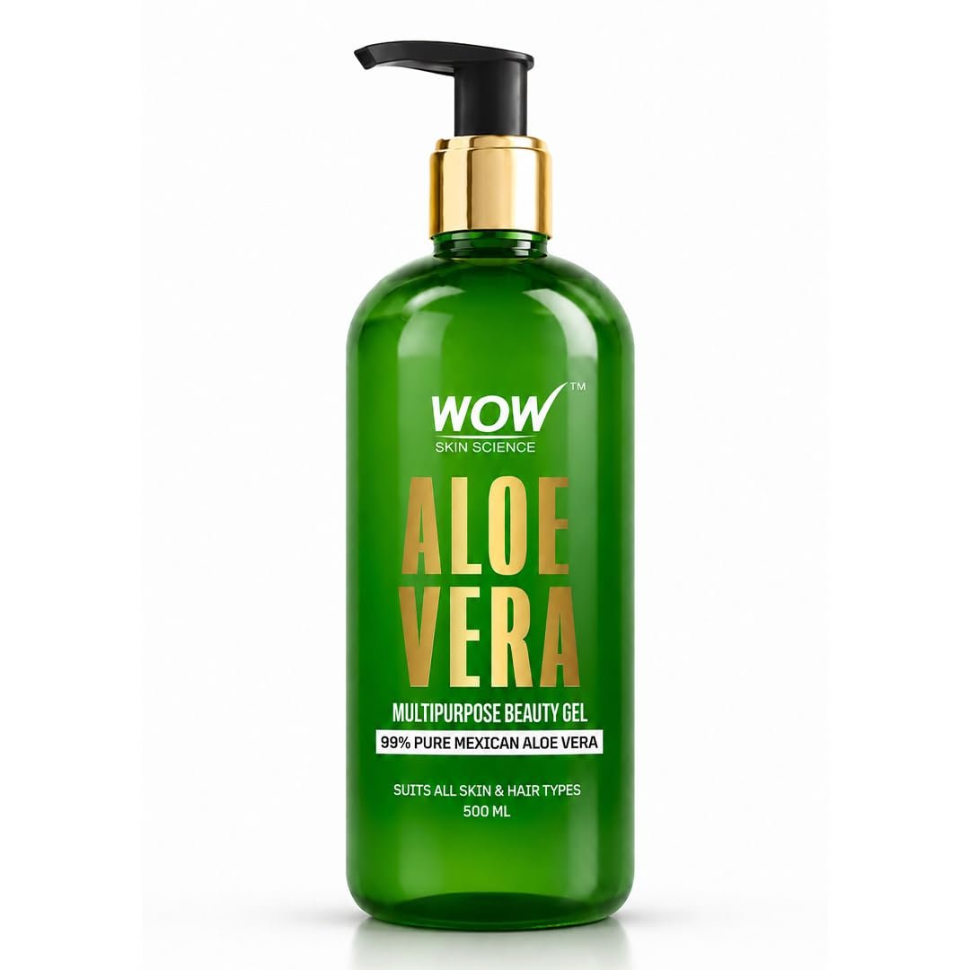 WOW Skin Science 99% Pure Aloe Vera Gel for Face, Skin & Hair - 500ml | Ultimate Gel For Glowing Skin | For Both Men and Women