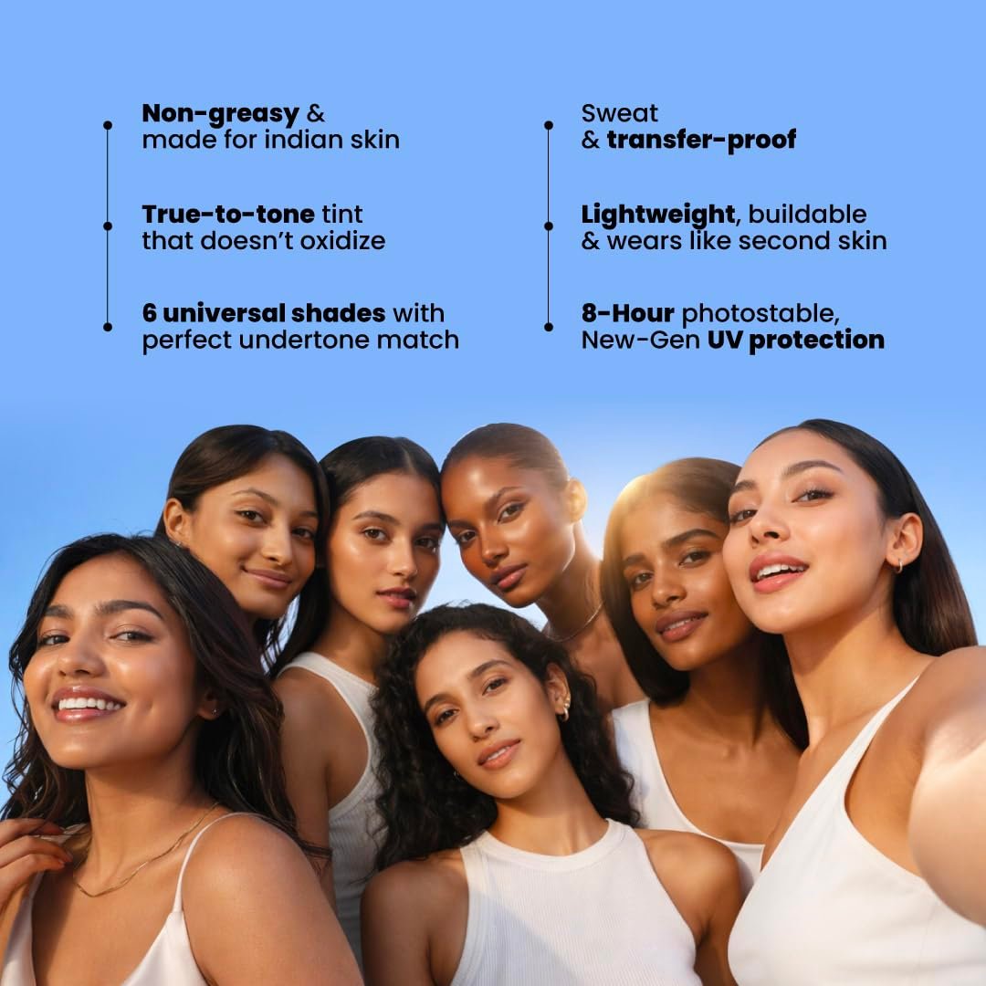 Foxtale SPF 50 PA++++ Tinted Sunscreen, 02 Sand | in-Vivo Tested & UVA/B Protection | Niacinamide & Vitamin E | Daily Wear, Blurs Pores, Evens Tone, Matte Finish, Non-Greasy | 50ml thumbnail