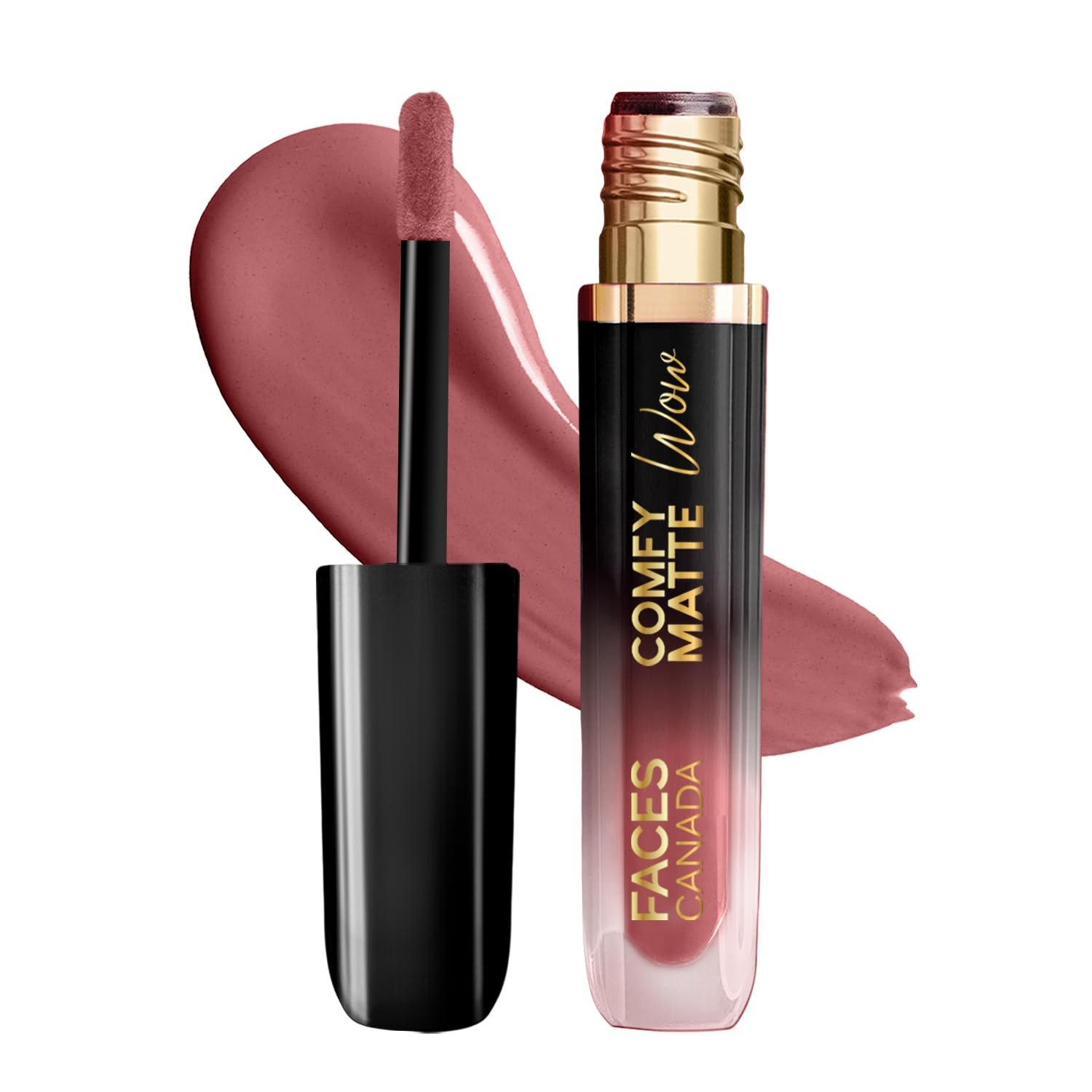 FACES CANADA Comfy Matte Wow Liquid Lipstick - Tea Rose 12 (Brown) 3.8ml | One Swipe Application | Highly Pigmented | Comfortable Wear | Glides Smoothly | Long Lasting thumbnail