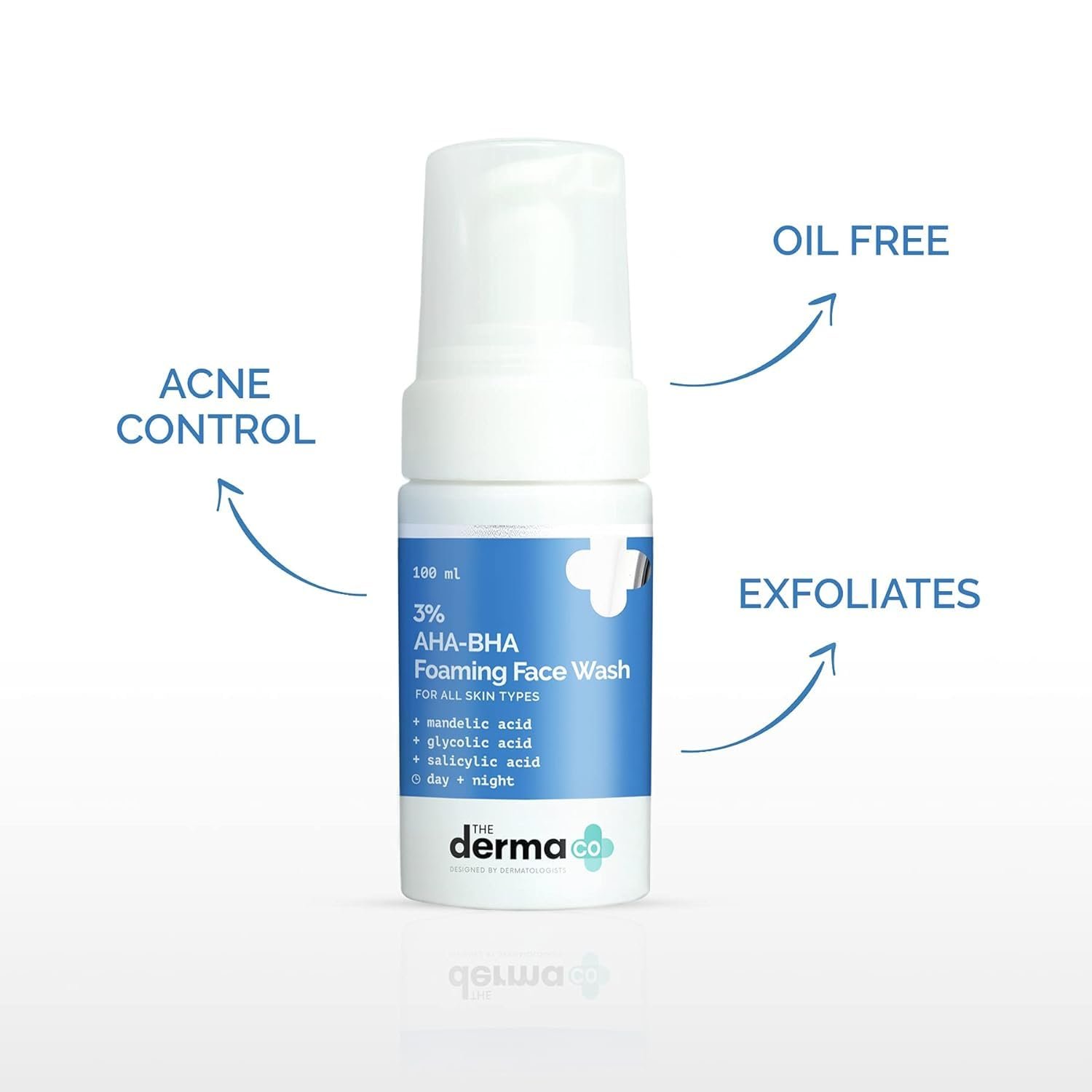 The Derma Co 3% AHA+BHA Foaming Daily Face Wash -100 ml | Controls Acne | Gently Exfoliates thumbnail