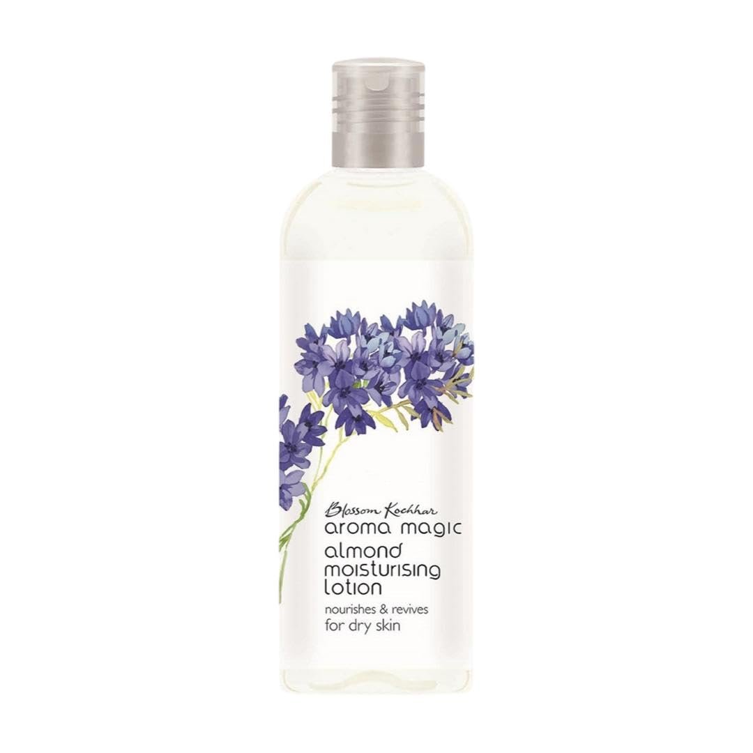 Aroma Magic Almond Moisturising Lotion SPF 15| for 24H nourishment |Moisturizes & revives skin| lotus leaf extracts, jojoba oils, geranium & rose essential oils| Daily Use for Dry Skin 200ml