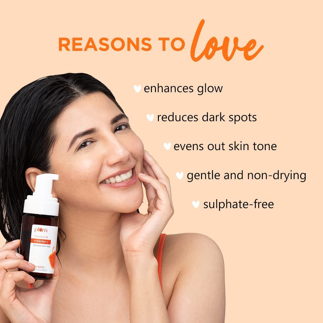 Plum Vitamin C Foaming Face Wash with Mandarin | For Glowing Skin | For Gentle Cleansing |110ML thumbnail